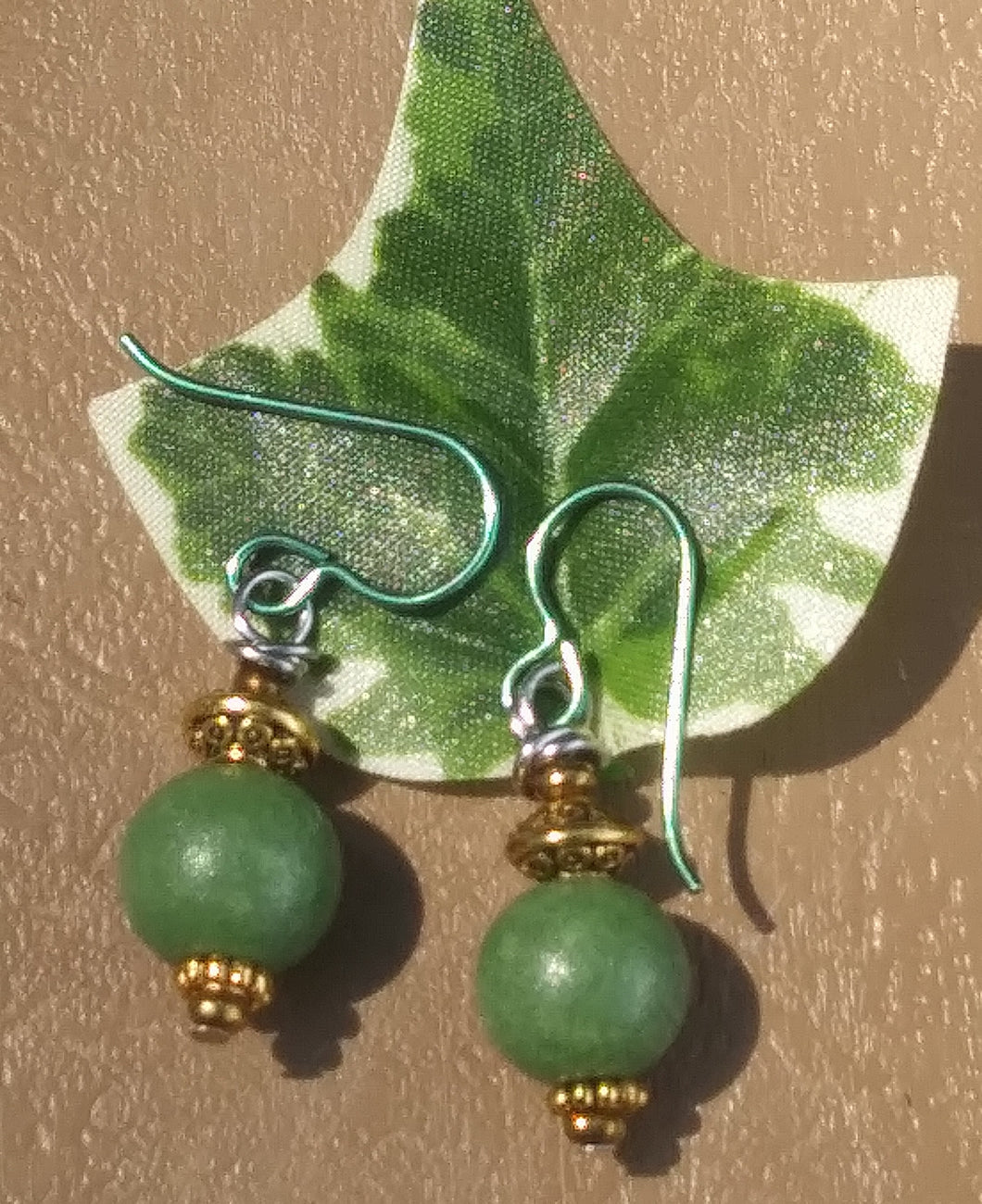 Green Beaded Earrings