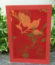 Load image into Gallery viewer, Red &amp; Gold Floral Card (BLANK)
