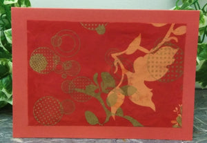 Red & Gold Floral Card (BLANK)