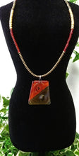 Load image into Gallery viewer, Red Fused Glass Pendant Necklace
