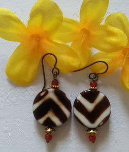 Batik Round Earrings