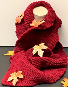 UNISEX  Cranberry Knitted Scarf