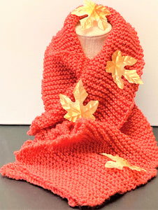 Coral Knitted Scarf