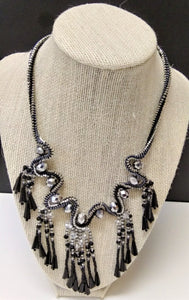 Silver and Black Necklace