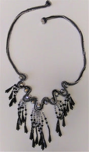 Silver and Black Necklace