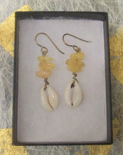 Load image into Gallery viewer, Yellow Cowrie Shell Earrings
