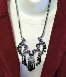 Silver and Black Necklace